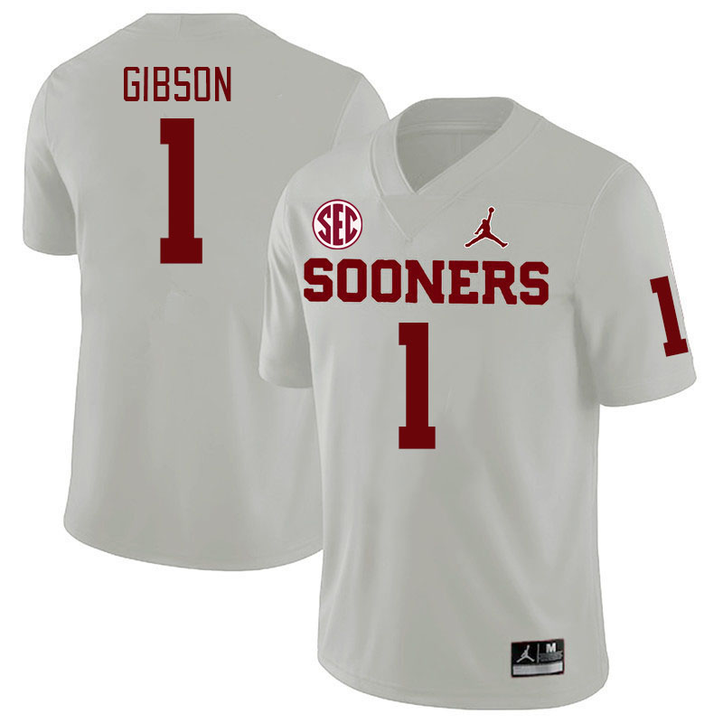 Men #1 Jayden Gibson Oklahoma Sooners 2024 SEC Conference College Football Jerseys-White